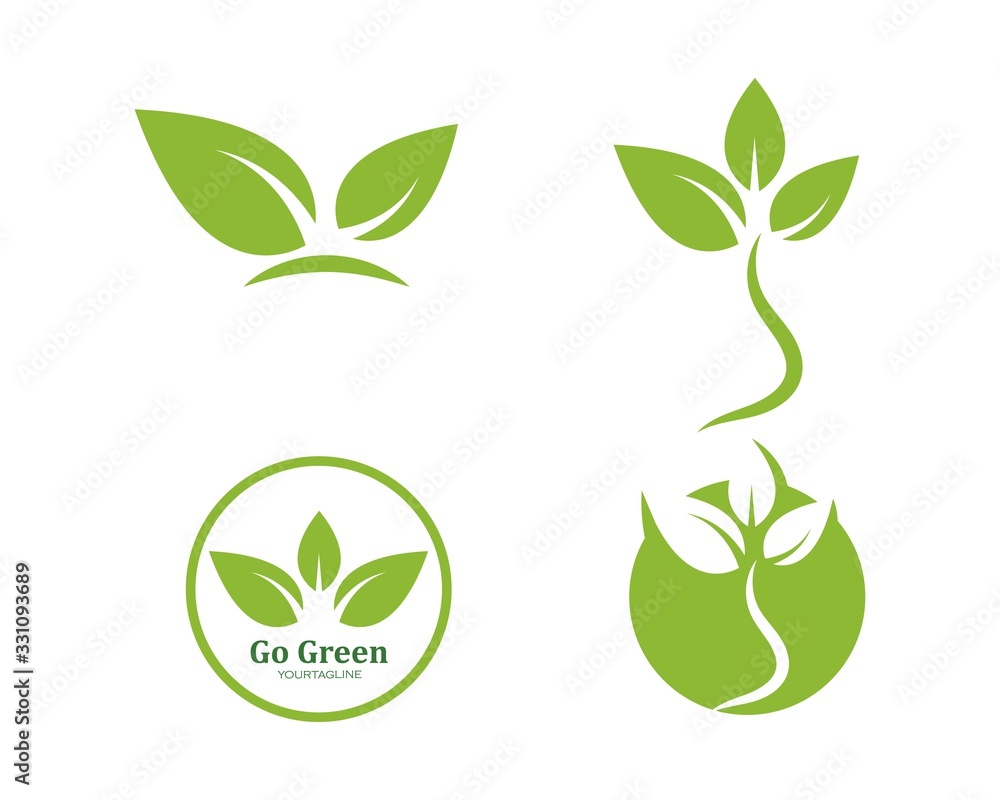 green leaf ecology nature element vector icon of go green