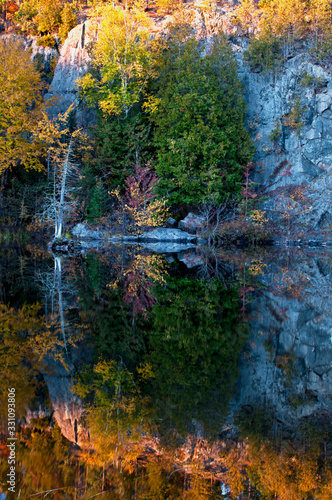 Shoreline reflections along the Michigamme River, Upper Peninsula, Michigan. photo