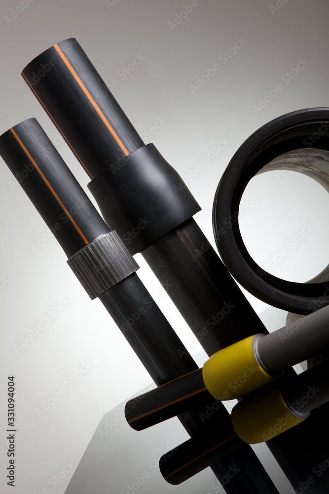 Fotka „Сonnections of pvc and metal pipes. Thermistor fittings