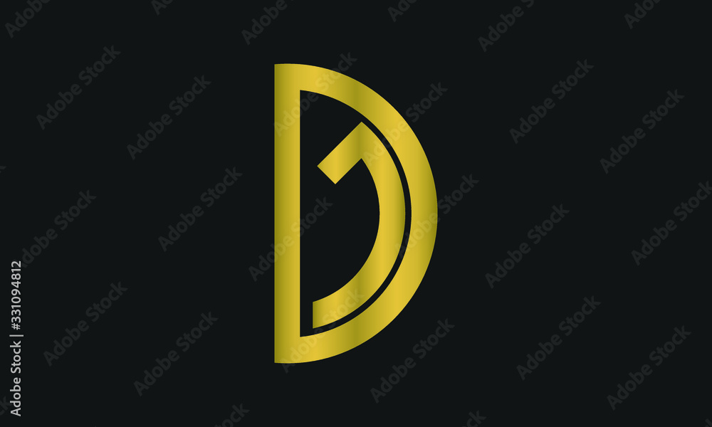 JD, DJ Letter Logo Design with Creative Modern Trendy Typography and monogram logo.