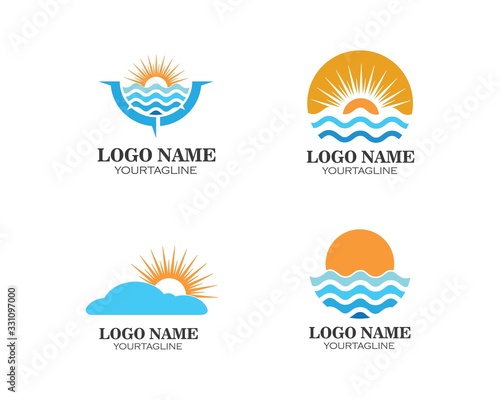 sun logo vector template illustration