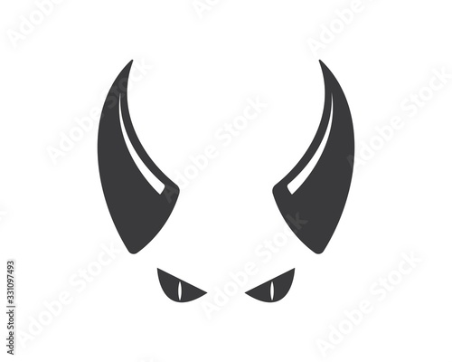 devil horns logo icon vector illustration design