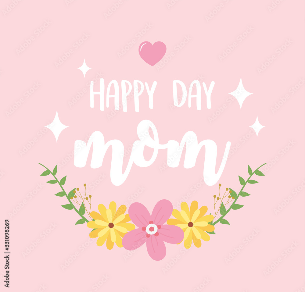 happy mothers day, flowers foliage nature stars decoration happy mothers day, flowers foliage nature stars decoration