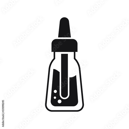Tincture and dropper icon design isolated on white background