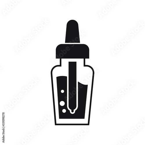 Tincture and dropper icon design isolated on white background