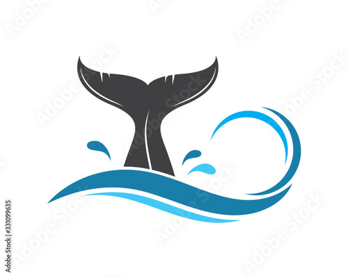 whale tail icon vector illustration design photo