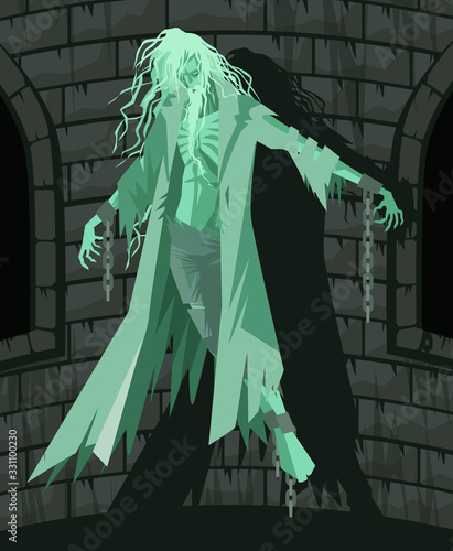 canterville ghost floating with chains