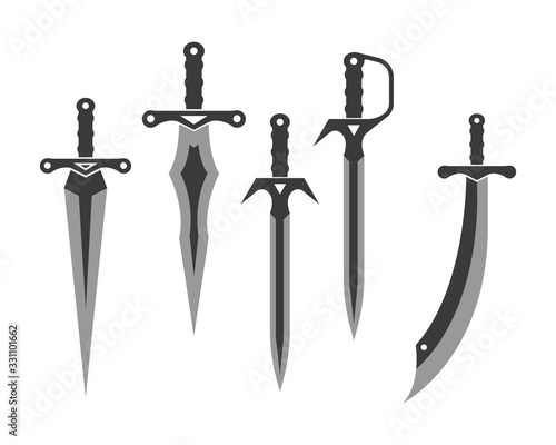 sword logo icon vector illustration design