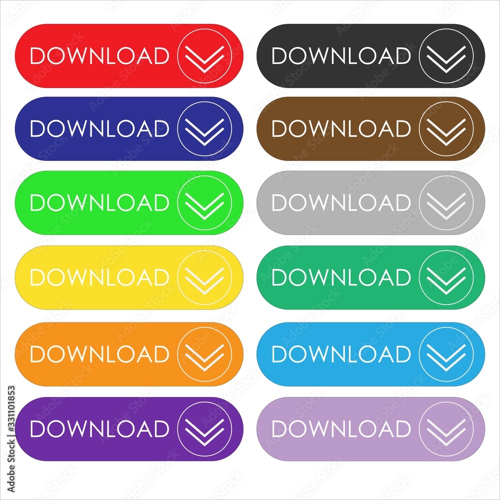 Illustration vector design of template download button sets Illustration vector design of template download button sets