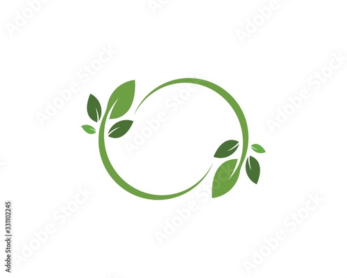 go green Logos of green leaf ecology nature element vector