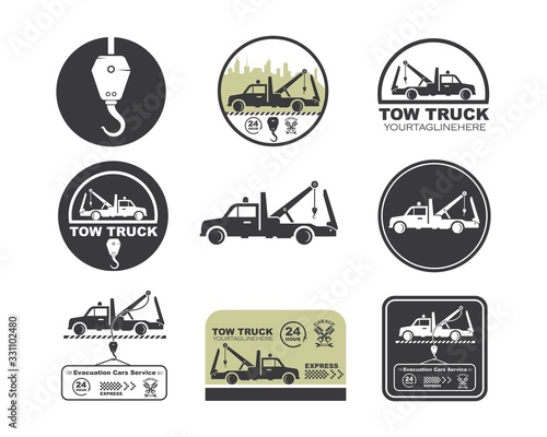 tow truck vector icon logo design