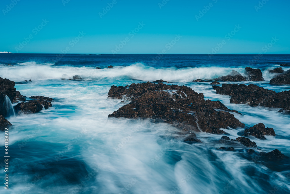Long Exposure Of Sea Wave with rock Long Exposure Of Sea Wave with rock