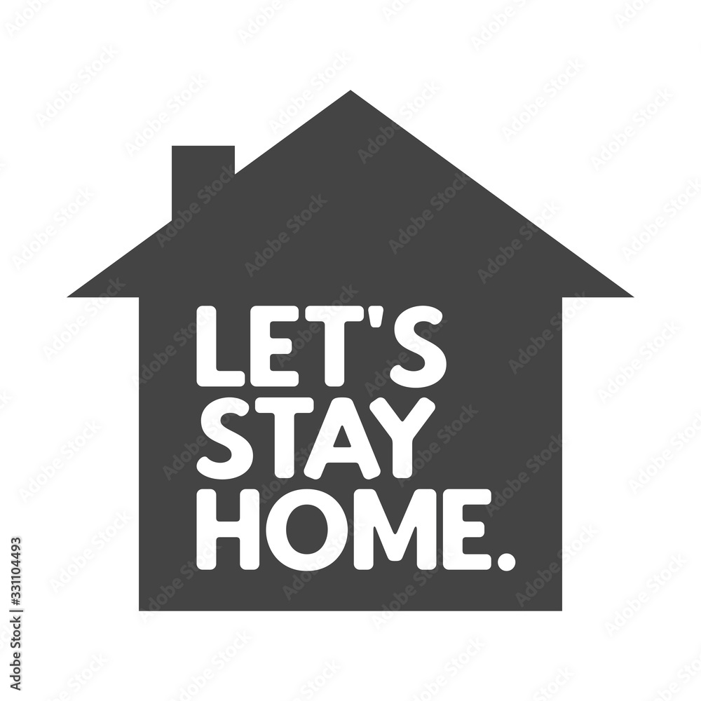 Let's stay home campaign icon. Self isolation symbol for pandemic virus. Let's stay home campaign icon. Self isolation symbol for pandemic virus.