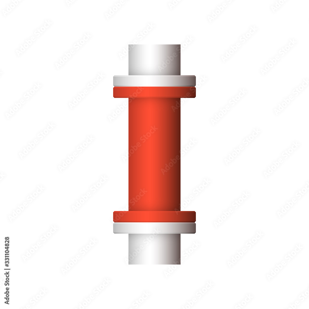 Pipe vector. Connection by flange fitting. For pipeline construction to transport liquid or gas in industry i.e. crude, oil, natural gas. Also water supply infrastructure in plumbing and irrigation. Pipe vector. Connection by flange fitting. For pipeline construction to transport liquid or gas in industry i.e. crude, oil, natural gas. Also water supply infrastructure in plumbing and irrigation.