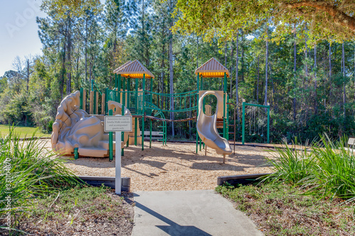 Fun playground for children with slides