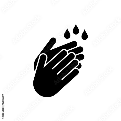 washing hands flat vector icon