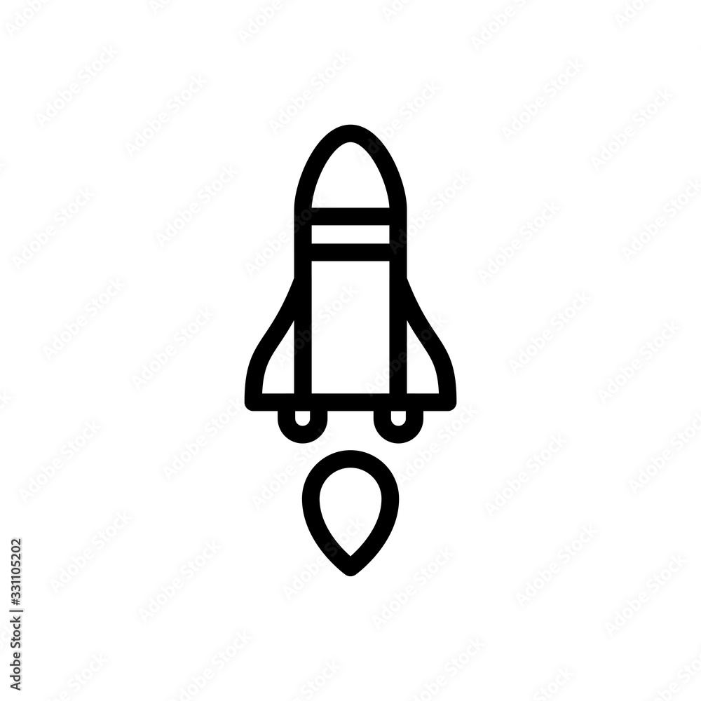 Rocket icon vector line style Rocket icon vector line style