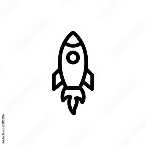 Rocket icon vector line style