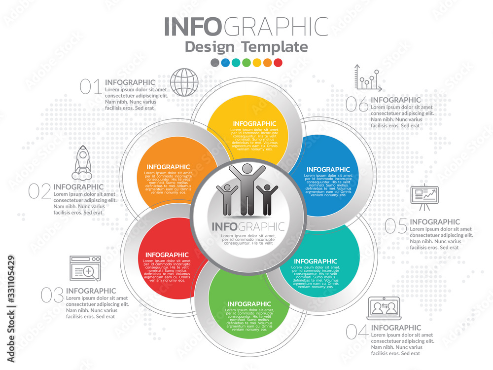 Infographics for business concept with icons and 6 options or steps.