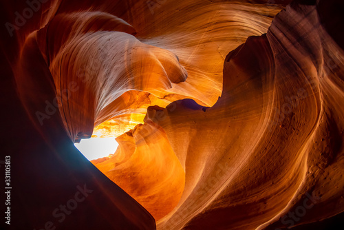 Unique & stunning Antelope Canyon located near Page, Arizona. Shape of natural tourism area looking like heart, love, couple, connection, hearts. 