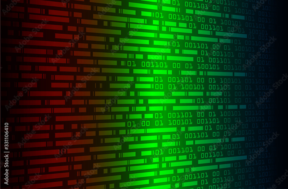 green red binary cyber circuit future technology concept background