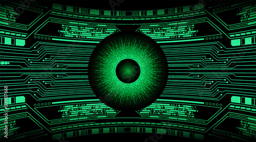 Blue eye cyber circuit future technology concept background