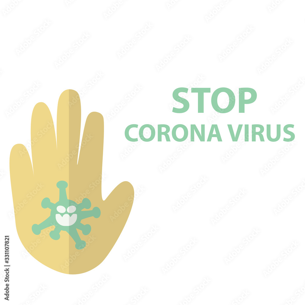 Fototapeta premium Flat icons forbidden Coronavirus 2020. Coronavirus in Wuhan, China, Global Spread, and the Concept of Icons Stopping Coronavirus ,vector illustration on white background