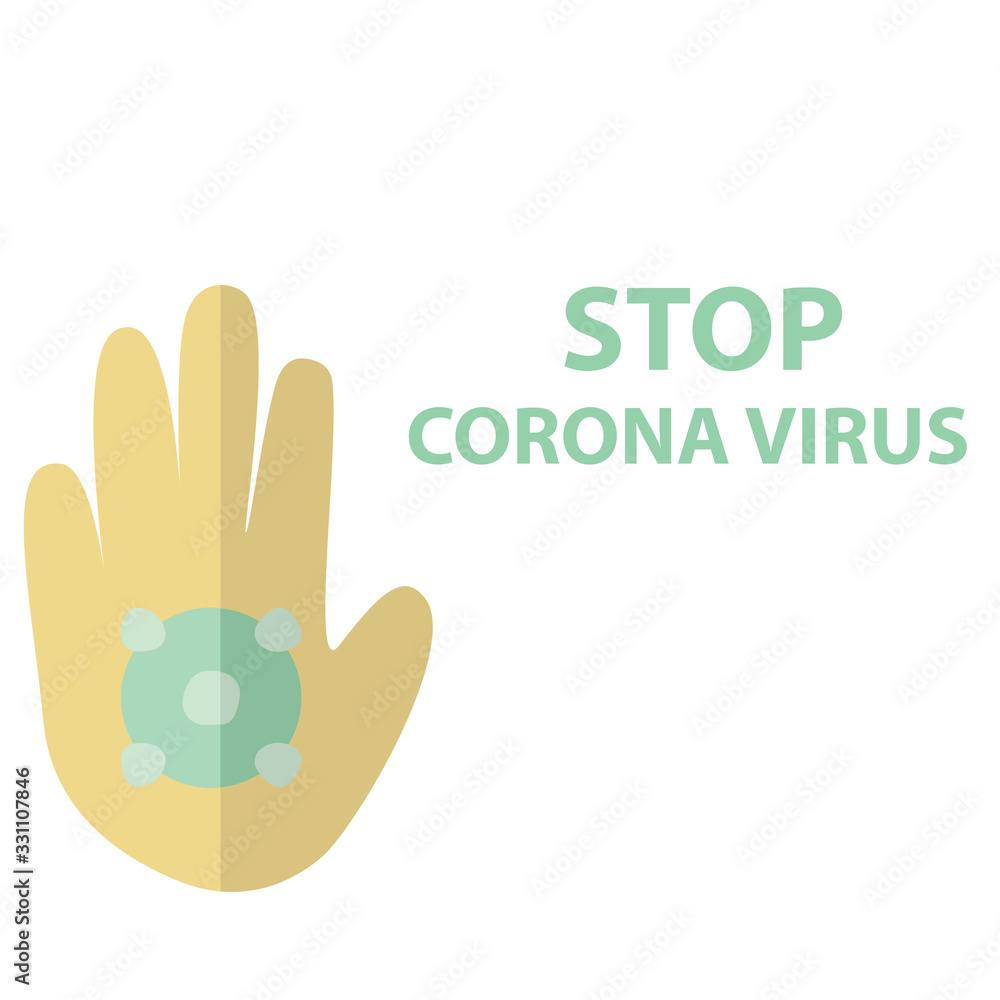 Fototapeta premium Flat icons forbidden Coronavirus 2020. Coronavirus in Wuhan, China, Global Spread, and the Concept of Icons Stopping Coronavirus ,vector illustration on white background