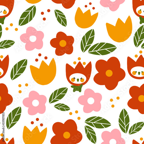 Free Colorful Flower Fairy Illustration Pattern Background