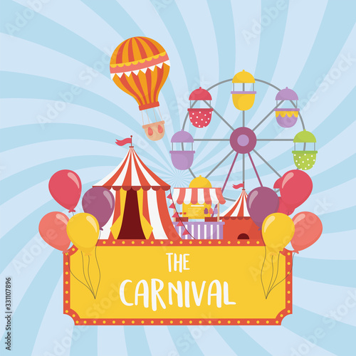 fun fair carnival ferris wheel tent booth air balloon recreation entertainment