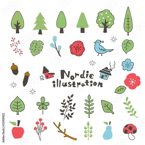 北欧　植物　イラスト