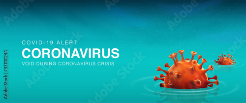Novel coronavirus in China (2019-nCoV), 3D vector illustration background of coronavirus sink in the water