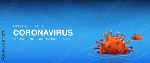 Novel coronavirus in China (2019-nCoV), 3D vector illustration background of coronavirus sink in the water