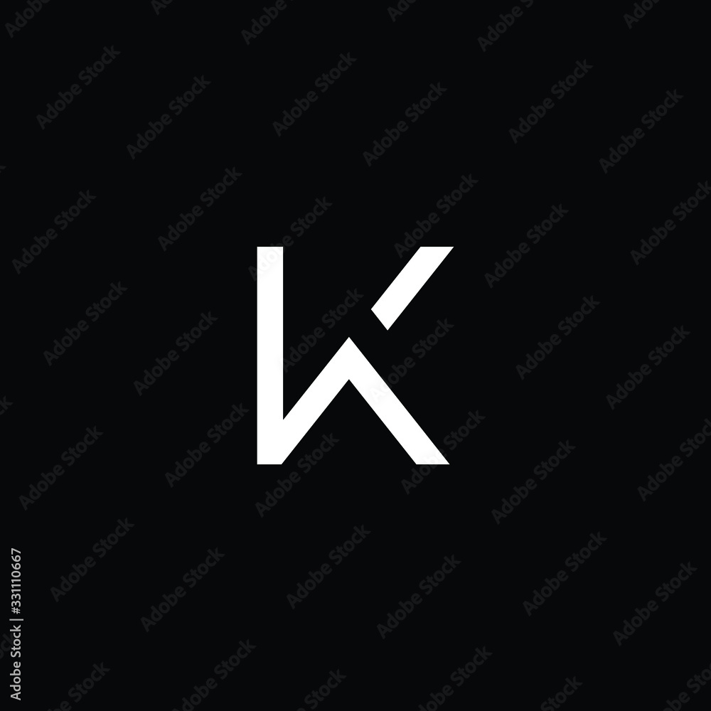 Logo design of K AK KA in vector for construction, home, real estate, building, property. Minimal awesome trendy professional logo design template on black background. - obrazy, fototapety, plakaty 