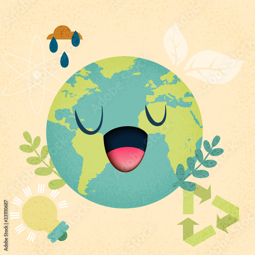 Earth day and world environment day.Concept of ecology conservation sustainable.Vector illustration. 
