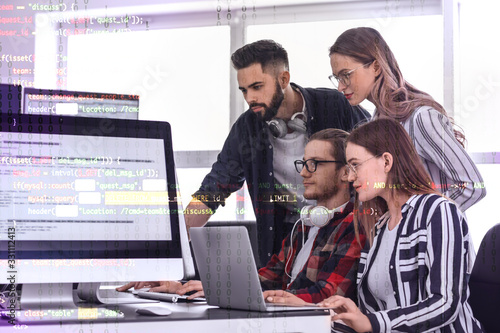 Team of programmers working...