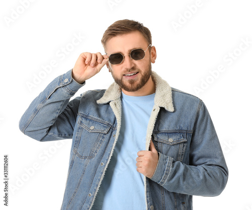 Young man with stylish sung...