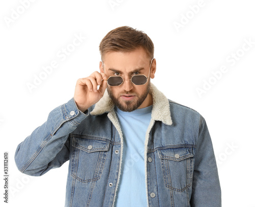 Suspicious man with stylish...