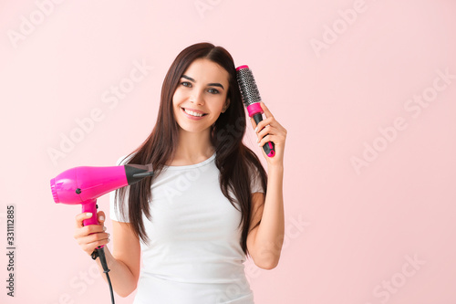 Beautiful young woman with ...