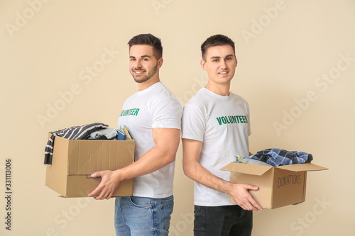 Volunteers with donations f...