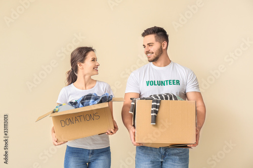 Volunteers with donations f...