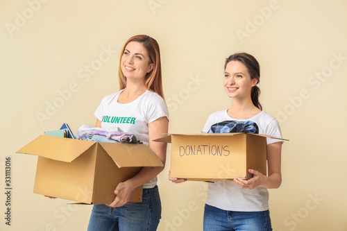 Volunteers with donations f...