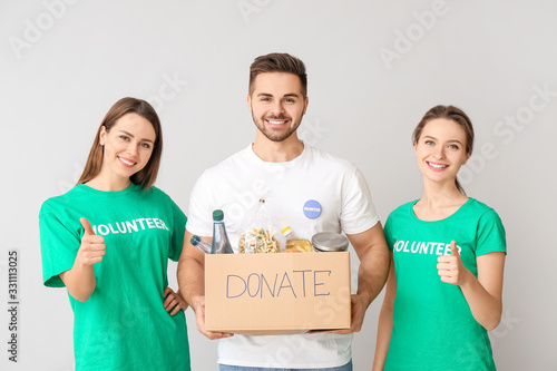 Volunteers with donations f...