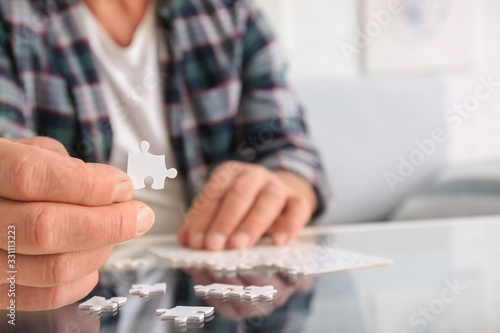 Senior man with Parkinson s...