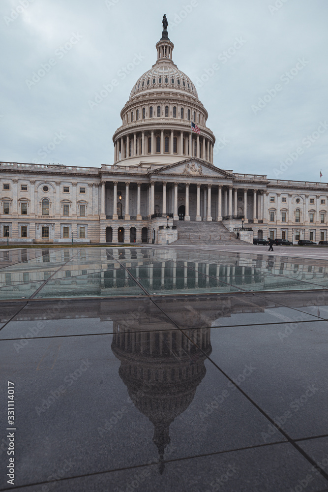 Fototapeta premium The Capitol Building is empty during the COVID-19 pandemic