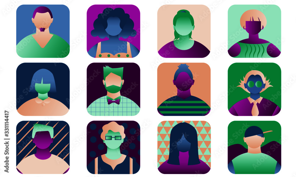 Easily editable flat vector people avatar illustration. No transparencies used.avatar icon set Easily editable flat vector people avatar illustration. No transparencies used.avatar icon set