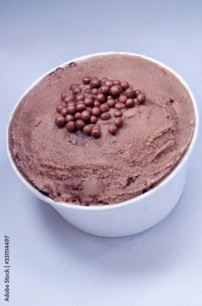 chocolate ice cream with white bowl chocolate ice cream with white bowl