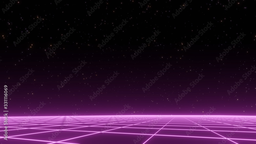 Retro arcade background. 1980s style. 3d render. Retro arcade background. 1980s style. 3d render.