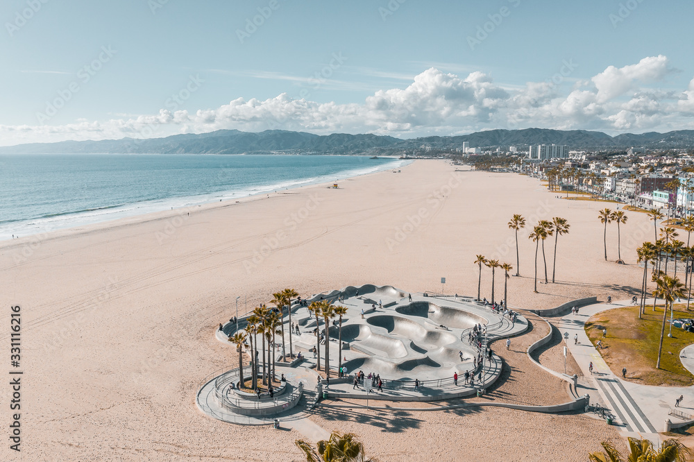 Aerial Venice Beach  Los Angeles	 - obrazy, fototapety, plakaty 