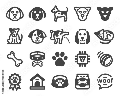 dog icon set,vector and illustration